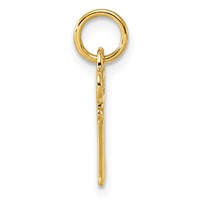 14K Yellow Gold Key Letter W Initial Charm view 2