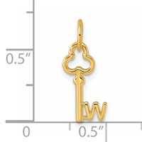 14K Yellow Gold Key Letter W Initial Charm view 3