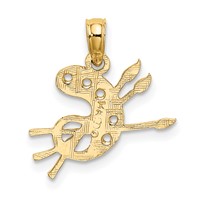 14K Yellow Gold Artists Paint Palette Charm view 4