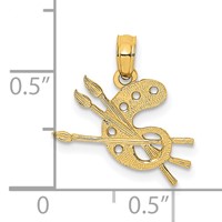 14K Yellow Gold Artists Paint Palette Charm view 3