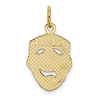 14K Yellow Gold Comedy Mask Charm view 3