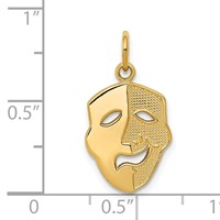 14K Yellow Gold Comedy Mask Charm view 4