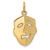 14K Yellow Gold Comedy Mask Charm view 1