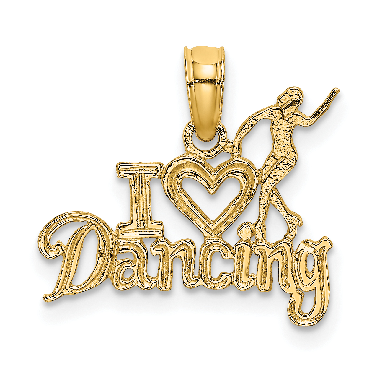 14K I HEART DANCING W/Dancer Charm (K3497)