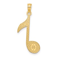 14K Yellow Gold Scroll Design Music Note Charm view 4