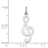14K White Gold Polished Treble Clef Charm view 4