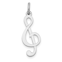 14K White Gold Polished Treble Clef Charm view 1