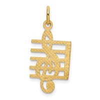 14K Yellow Gold Musical Staff Charm view 3