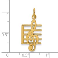 14K Yellow Gold Musical Staff Charm view 4