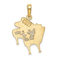 14K Yellow Gold Baby Grand Piano Pendant view 3