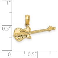 14K Yellow Gold Electric Guitar Pendant view 4