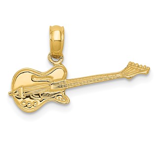 Gold Electric Guitar Charm