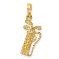 14K Yellow Gold Golf Bag Charm with Clubs view 4