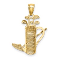 14K and White Rhodium Golf Bag Pendant view 3