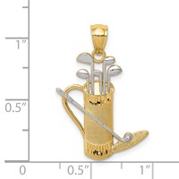14K and White Rhodium Golf Bag Pendant view 4