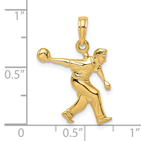 Gold Polished Bowling Pendants