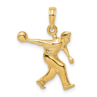 Gold Polished Bowling Pendants