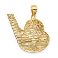 14K and White Rhodium Golf Club and Ball Pendant view 3