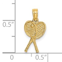 14K Yellow Gold Tennis Racquets Charm view 3
