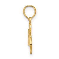 14K Yellow Gold I Heart Soccer Charm with Ball view 2