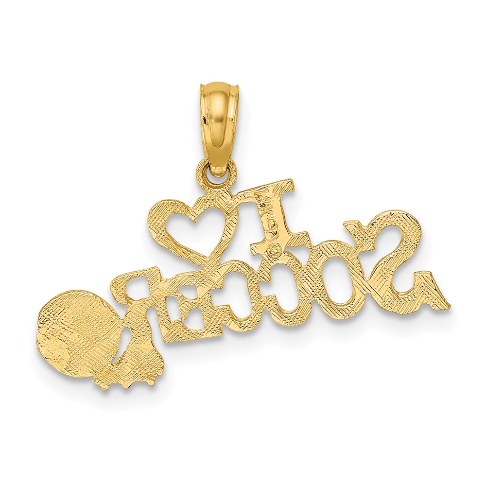 14K I HEART SOCCER w/Ball Charm (K3578)