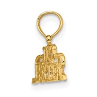 14K Yellow Gold I Heart Soccer Charm view 2
