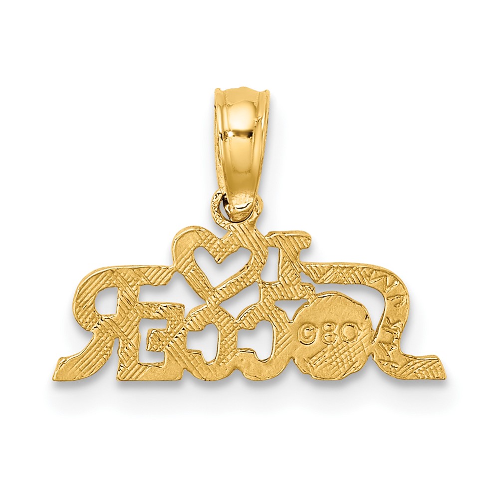 14K I HEART SOCCER Charm (K3579)