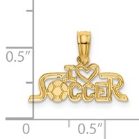 14K Yellow Gold I Heart Soccer Charm view 3