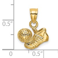 14K Yellow Gold Soccer Ball Charm with Shoe view 3
