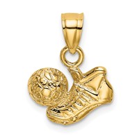 14K Yellow Gold Soccer Ball Charm with Shoe view 1