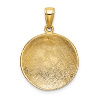 14K Yellow Gold Large Domed Soccer Ball Pendant view 3