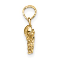 14K Yellow Gold Mini Basketball Charm with Net view 2