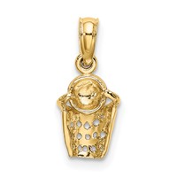 14K Yellow Gold Mini Basketball Charm with Net view 4