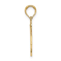 14K Yellow Gold I Heart Basketball Charm with Ball and Net view 2