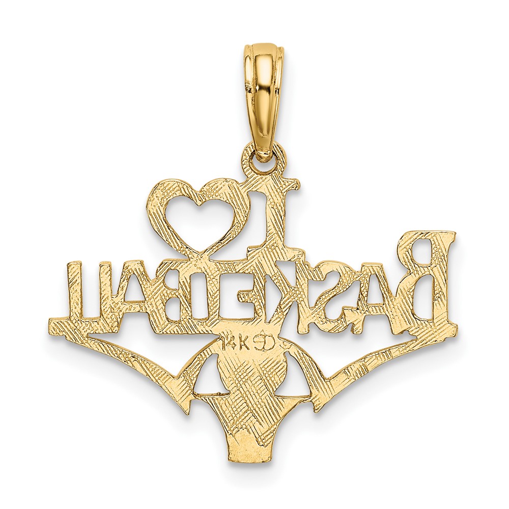 14K I HEART BASKETBALL w/Ball and Net Charm (K3595)