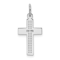 14K White Gold Cross Pendant view 3