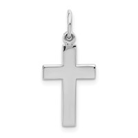 14K White Gold Cross Pendant view 1
