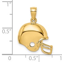 14K Yellow Gold Football Helmet Charm view 3