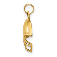 14K Yellow Gold Football Helmet Pendant view 2
