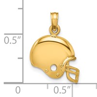 14K Yellow Gold Football Helmet Pendant view 3