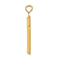 14K Yellow Gold 3-D Polished Hollow Cross Pendant view 2