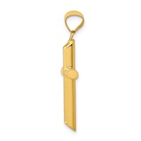 14K Yellow Gold 3-D Polished Hollow Cross Pendant view 2