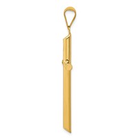 14K Yellow Gold 3-D Polished Hollow Cross Pendant view 2
