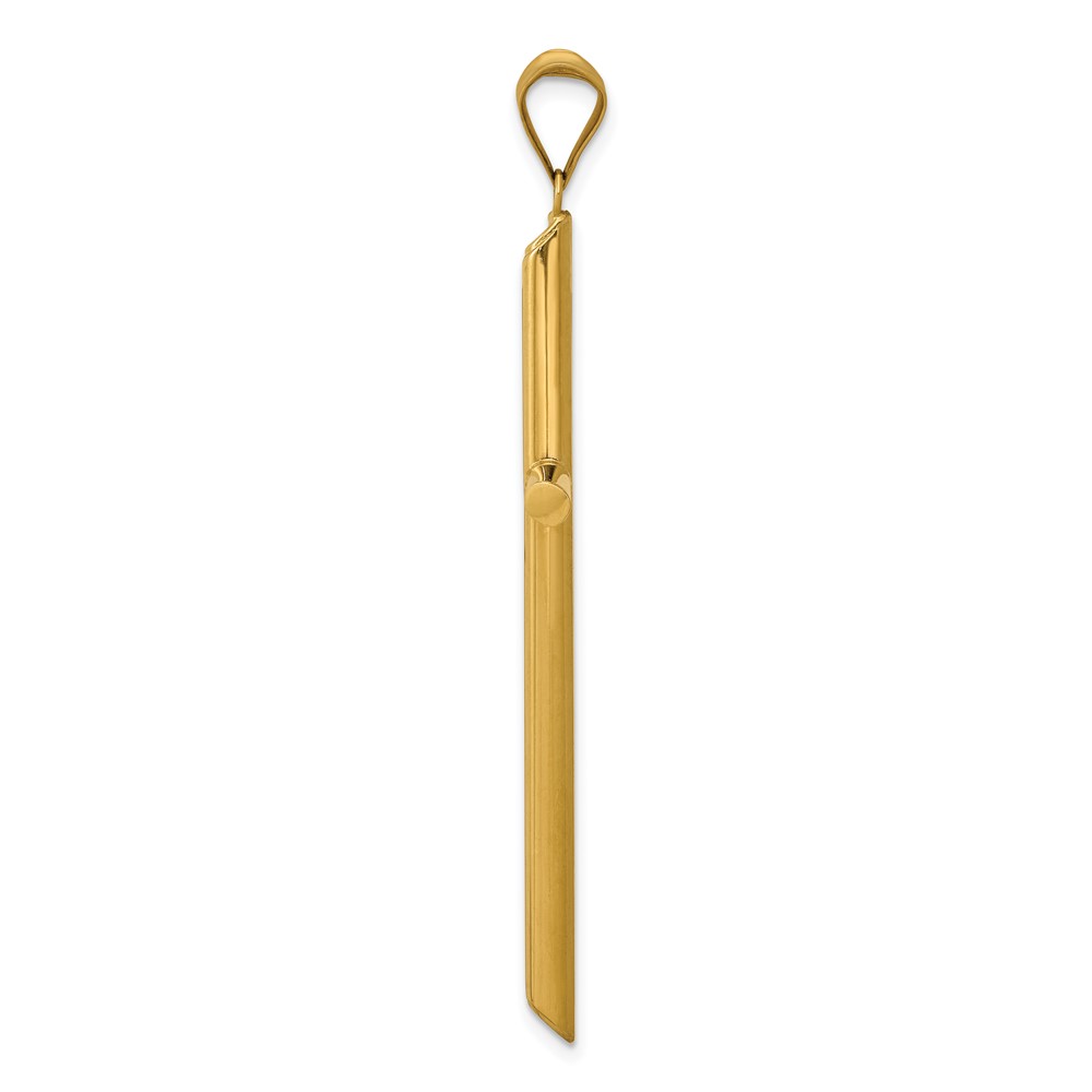 14k 3-D Polished Hollow Cross Pendant (K3609)