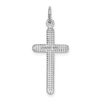 14K White Gold Cross Pendant view 3