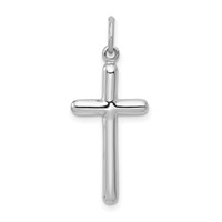 14K White Gold Cross Pendant view 1