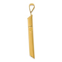 14K Yellow Gold 3-D Polished Hollow Cross Pendant view 2