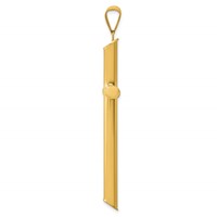 14K Yellow Gold Large 3-D Polished Hollow Cross Pendant view 2