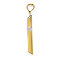 14K and White Rhodium 3-D Hollow Cross Pendant view 2