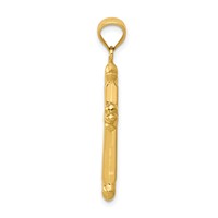 14K Reversible Diamond-cut Cross Pendant view 2